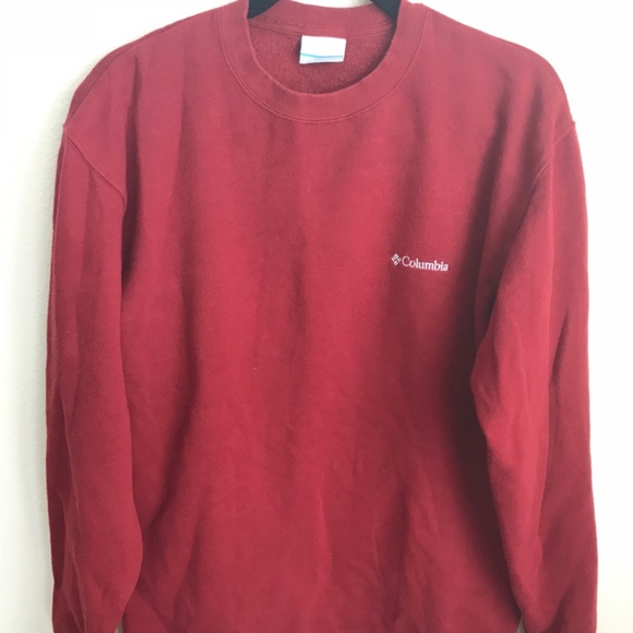 Dark Red Crewneck Columbia Sweatshirt 